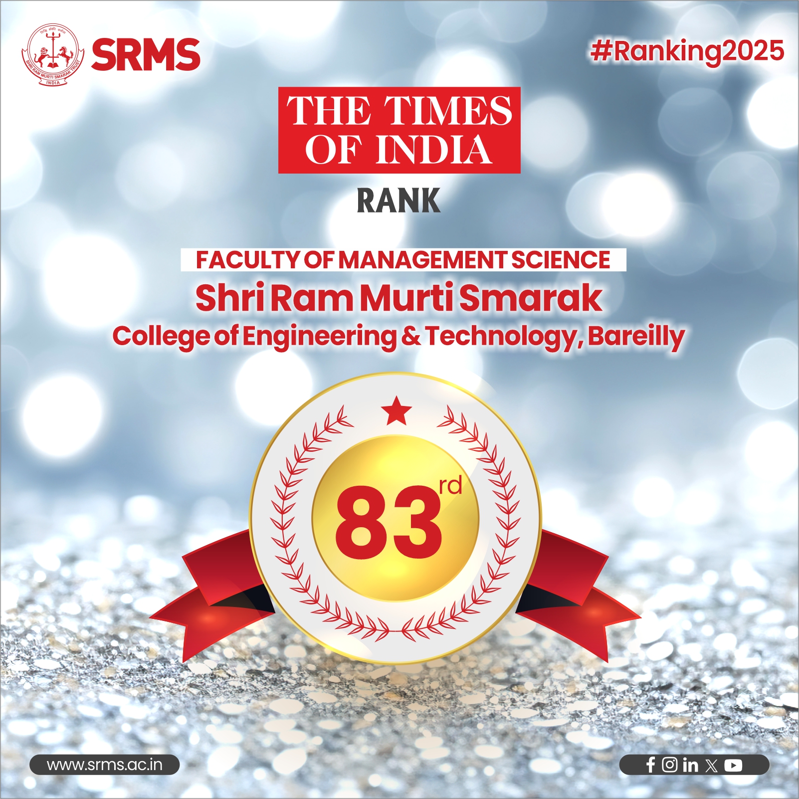 SRMS ENGINEERING TIMES OF INDIA RANKING 2025-